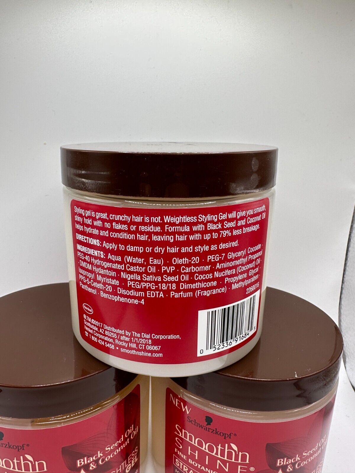 (3) Schwarzkopf Smooth N Shine Straight Gel Weightless Styling Gel 16 Oz