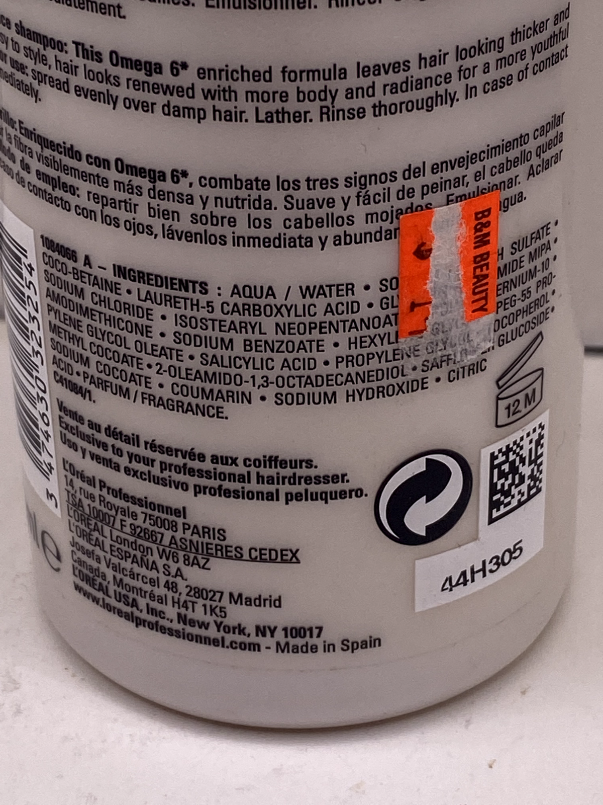 LOREAL Age Supreme Integral Omega 6 Shampoo 8.45 oz