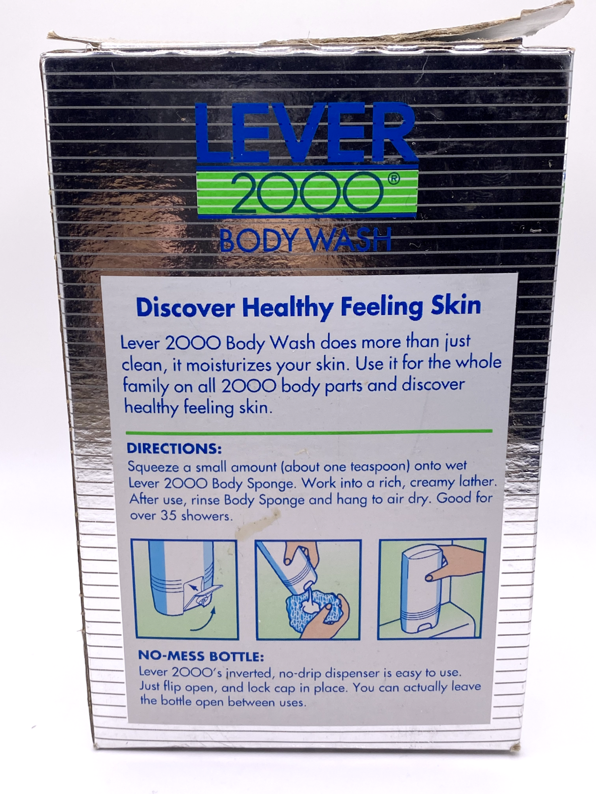 Vintage 1995 Discontinued Lever 2000 Deodorant Body Wash 12fl Oz And Sponge NEW