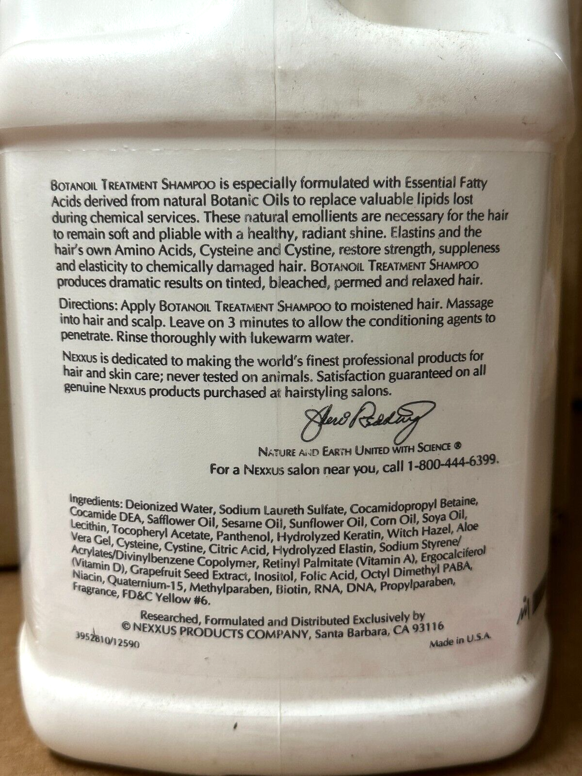 Nexxus Botanoil Treatment Shampoo - 3.75 L / 1 Gallon. New. Original Formula