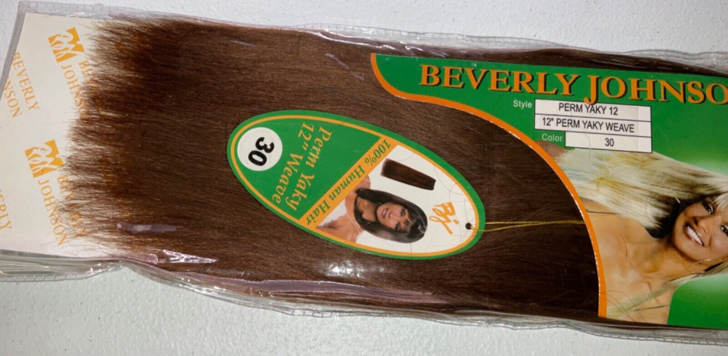 Beverly Johnson 100% Human Hair Perm Yaky Weave/Color 30/12 inches