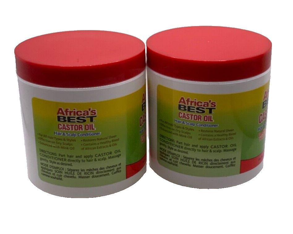 (2) Africa’s Best Castor Oil Shea Butter Hair & Scalp Conditioner 5.25oz