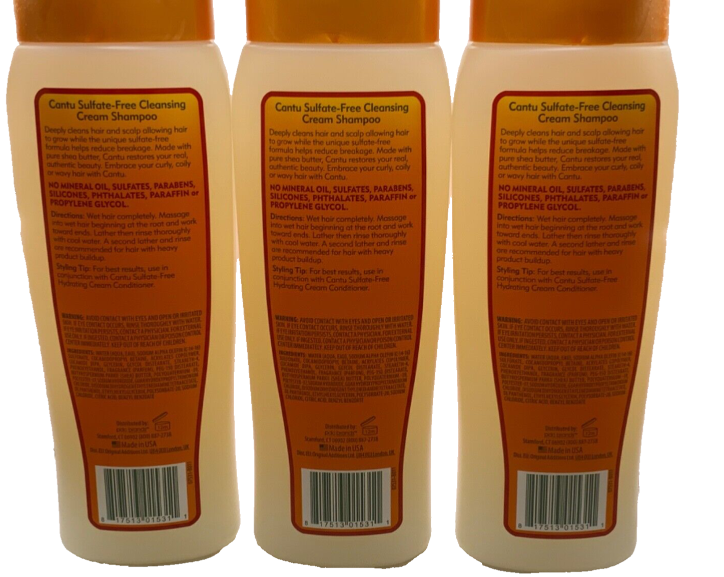 (3) Cantu Shea Butter Sulfate-Free Cleansing Cream Shampoo 13.5oz