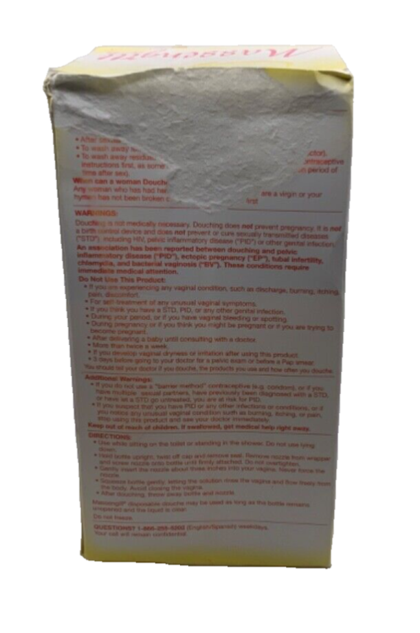 Massengill Flexible Neck Douche Extra Cleansing Vinegar/Water 4 Disposable 4.5oz