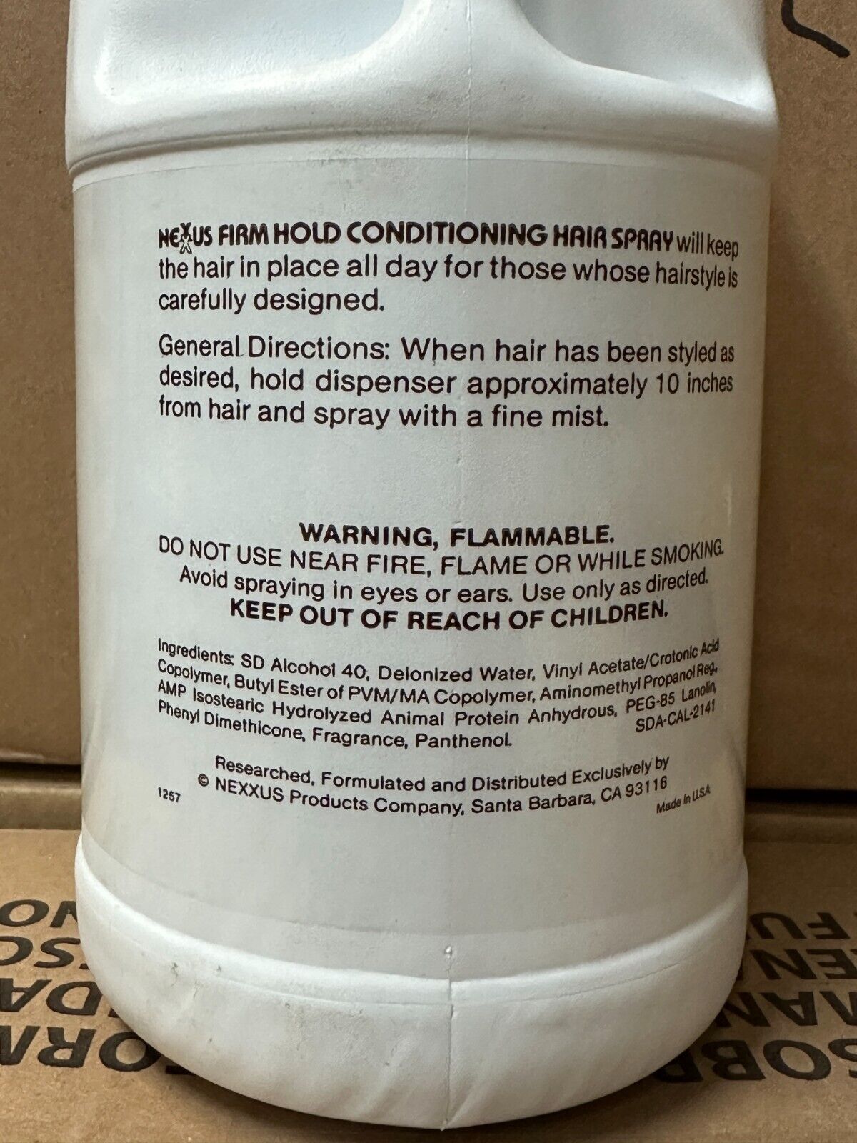 NEXXUS Firm Hold Hair Spray 1.9L / Half Gallon Original Hair Salon FORMULA