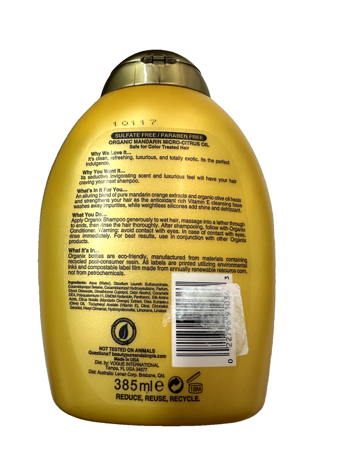 Organix OGX Healing Mandarin Olive Oil Shampoo 13 fl oz DISCONTINUED
