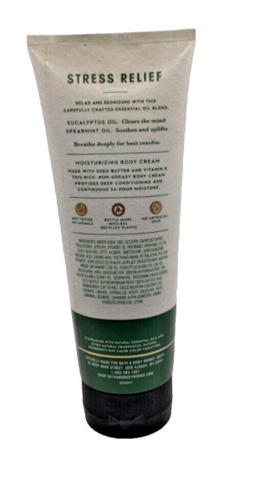Bath & Body Works Aromatherapy Eucalyptus/Spearmint Stress Relief Body Cream 8oz