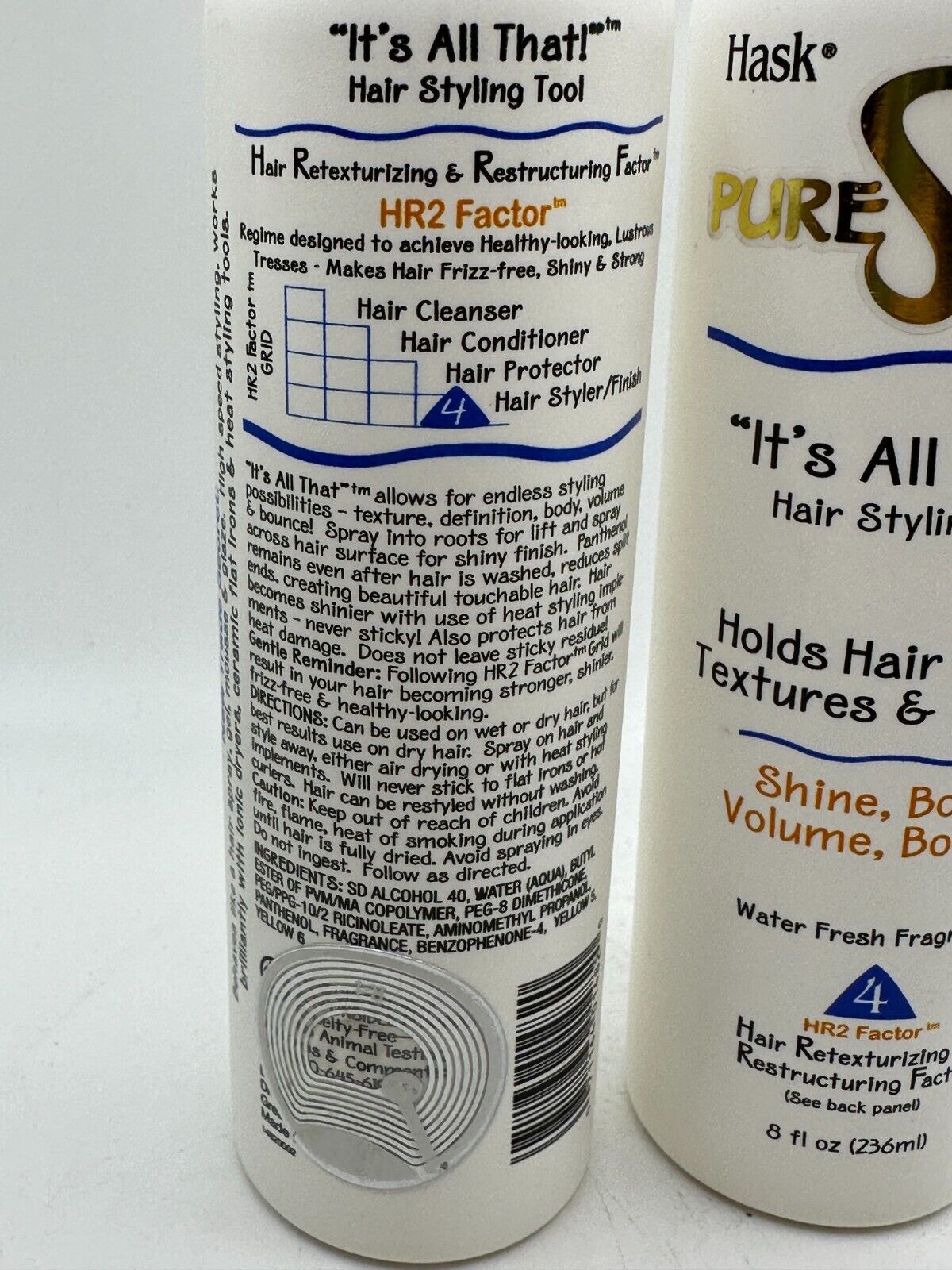 Hask Pure Shine It’s All That HR2 Factor 4 Water Fresh Fragance Hair Styling 2pk