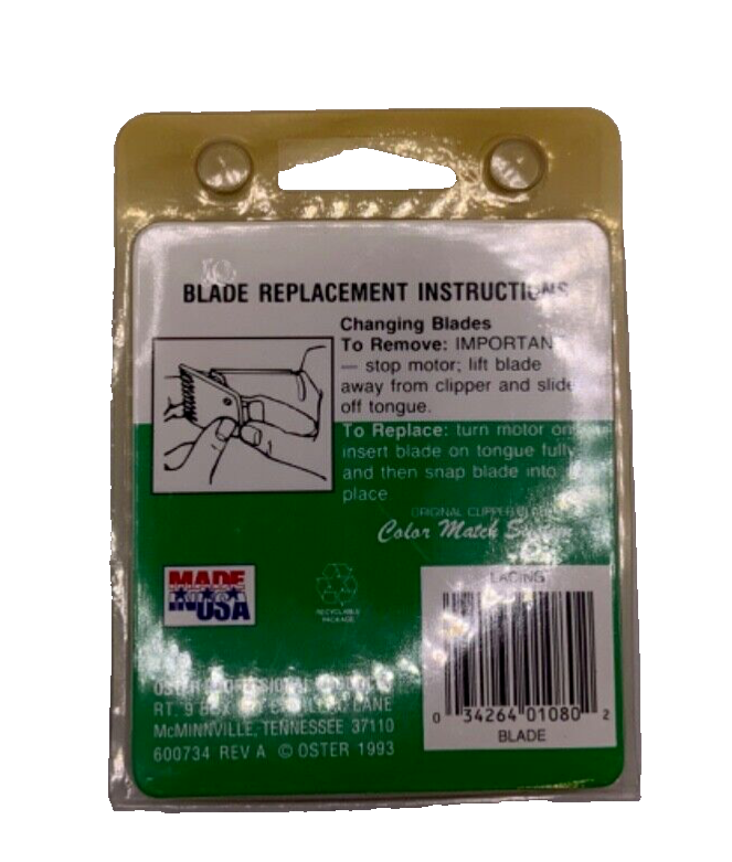 Oster Lacing/Texturing Blade For Whisper 616 Models Skiptooth 914-72