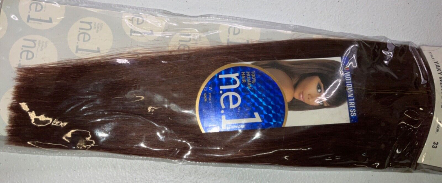 Motown Tress n.e.1 for ANYONE 100% Human Hair Yaky Weave Color 33 (12 inches)