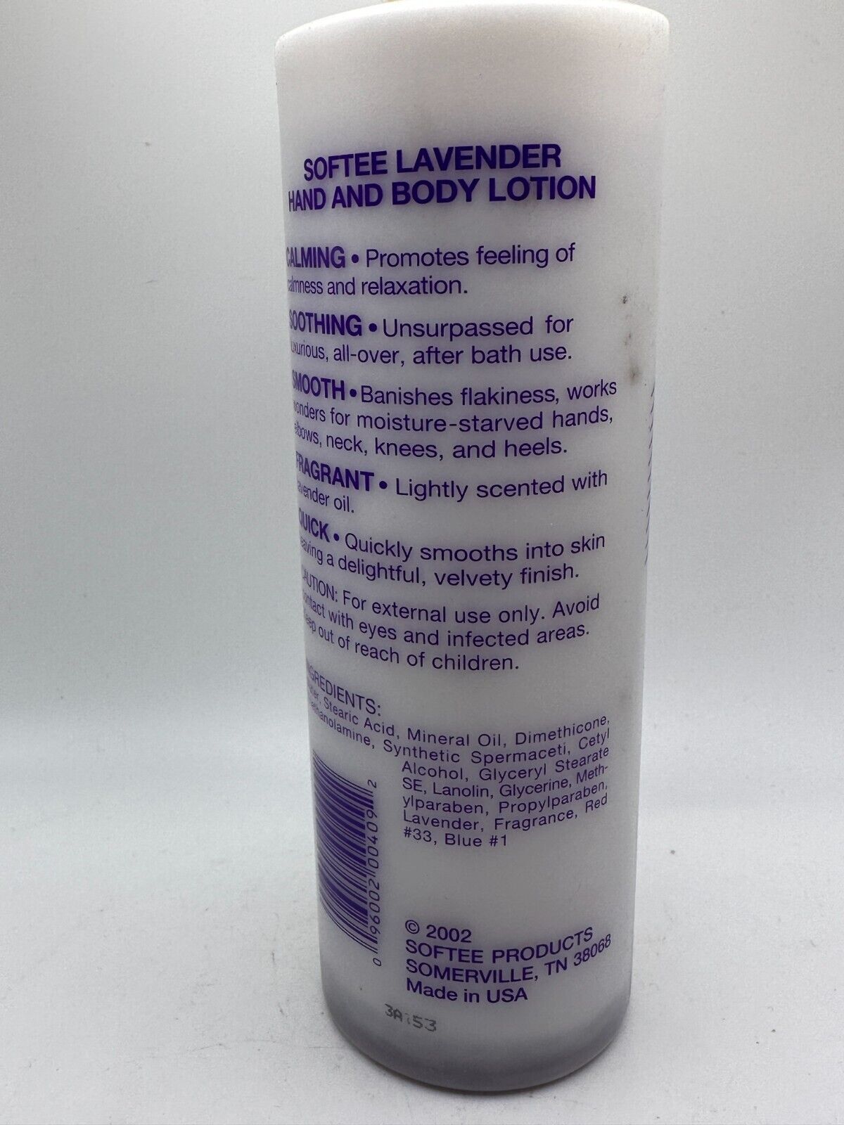 (1) Vtg Softee Calming Lavender Hand and Body Lotion - 16 fl oz