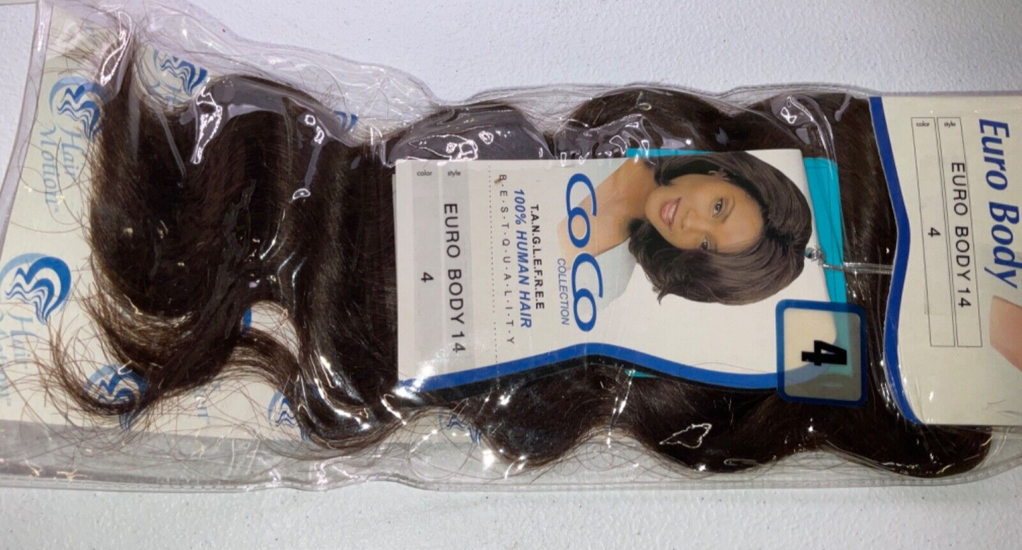 Coco Collection 100% Human Hair Euro Body Color 4 (14 inches)
