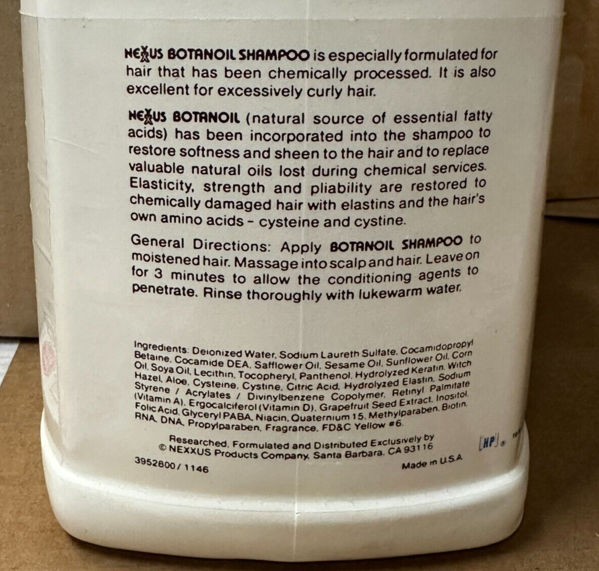 Nexxus Botanoil Treatment Shampoo - 3.75 L / 1 Gallon. New. ORIGINAL FORMULA
