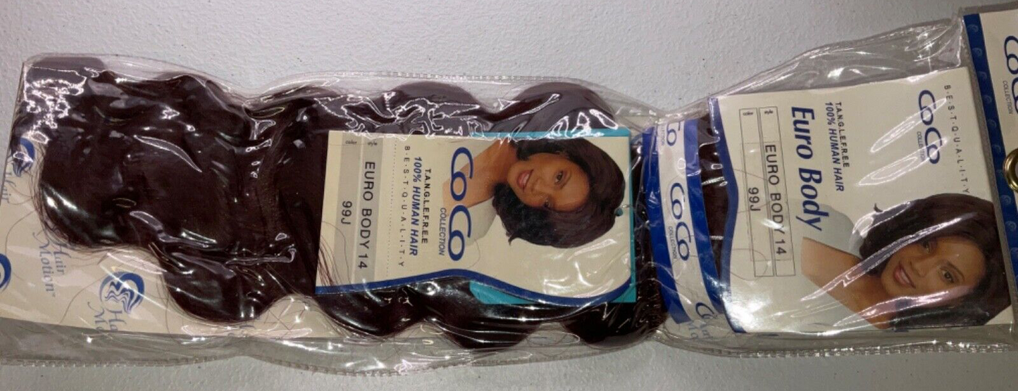 Coco Collection 100% Human Hair Euro Body Color 99J (14 inches)