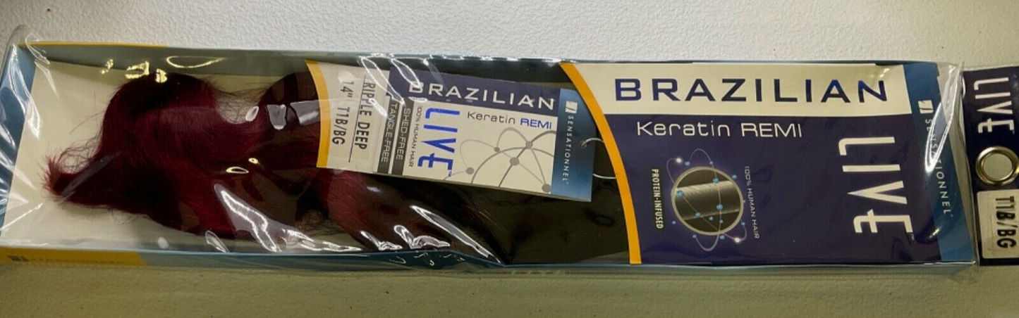 Sensationnel Live Brazilian Keratin Remi Ripple Deep Color #T1B/BG 14 inch