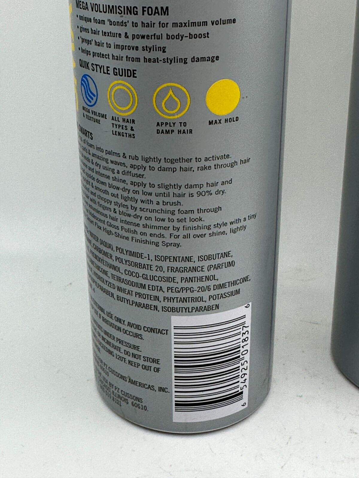 2 Sets of Two Charles Worthington Smart Fixx Mega Volumising Foam 5.1 oz *LIQUID