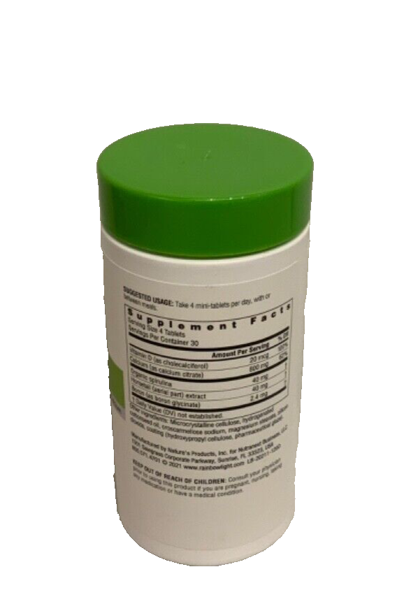 Rainbow Light Calcium Citrate No Added Magnesium Vitamin D 120 Tabs Exp 7/25