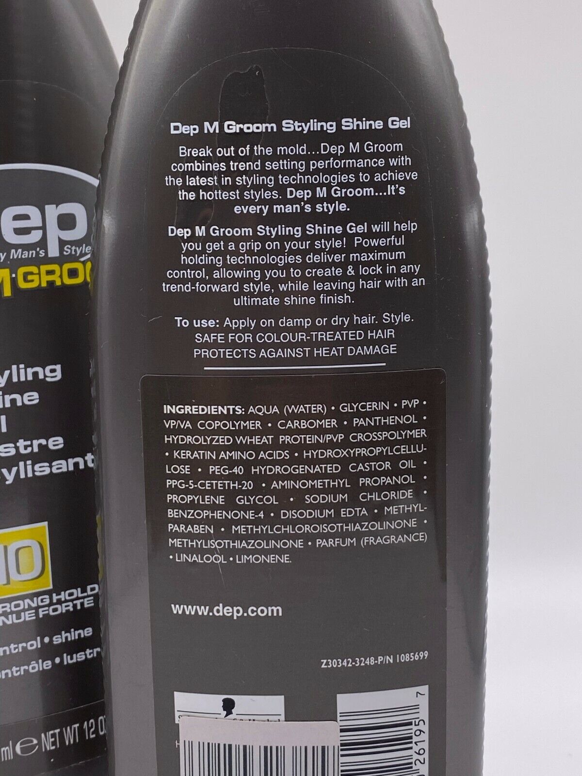 (2) Dep M Groom Styling Shine Gel Strong Hold # 10 - 12 oz
