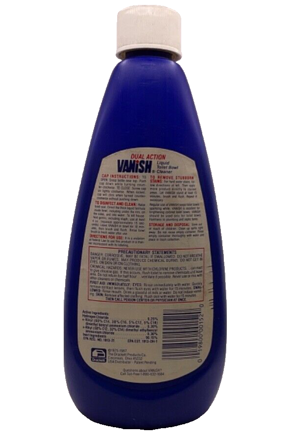Dual Action Vanish Crystal Thick Heavy Duty Toilet Bowl Cleaner NOS 16 oz