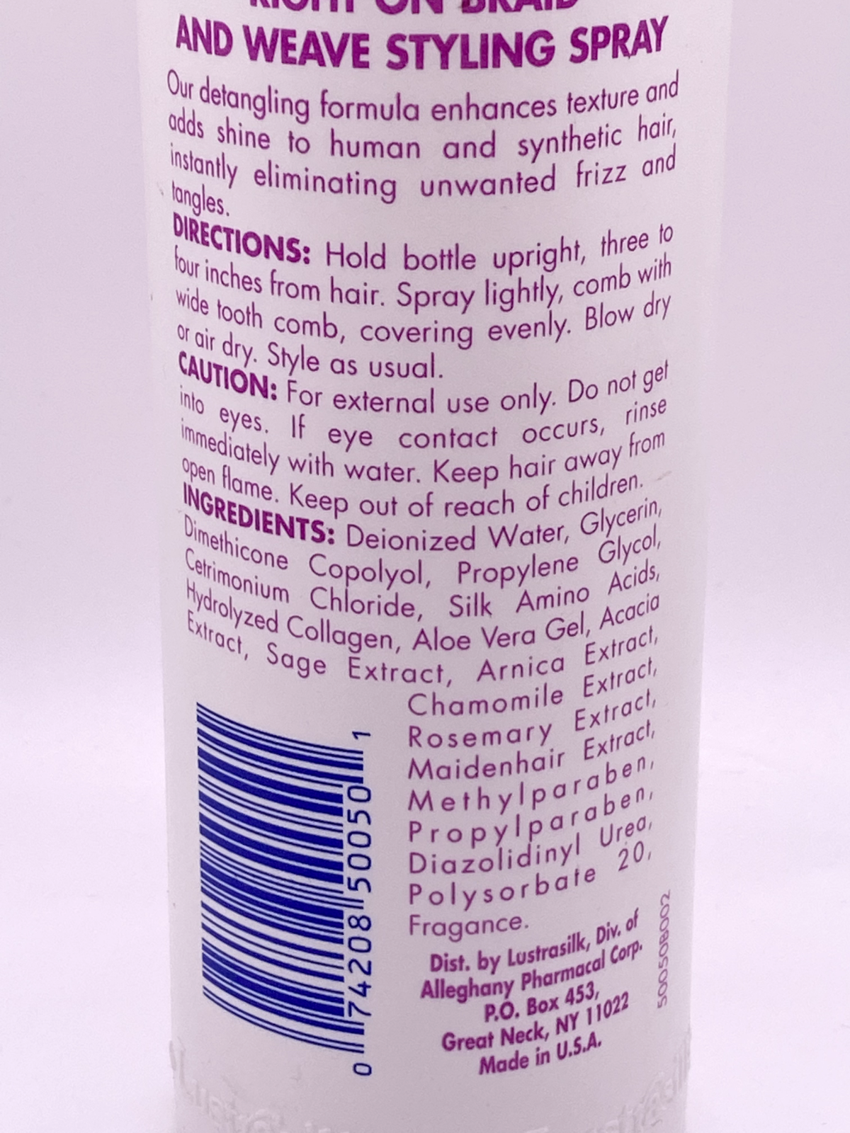 Lustrasilk Right On Braid & Weave Styling Spray Detangling Formula - 12 oz