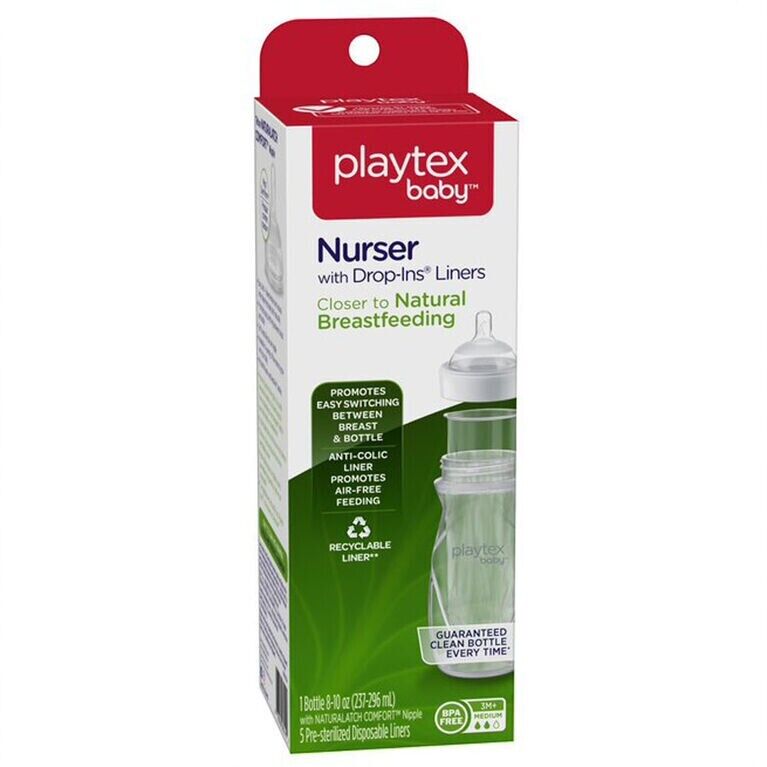 Playtex Nurser Drop-Ins Liners Premium 8-10 oz BPA-Free Bottle