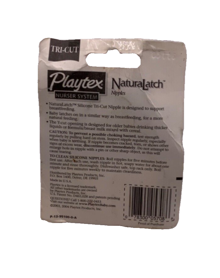 Playtex Natural Latch Nipples Tri-Cut 2 Silicone Nipples