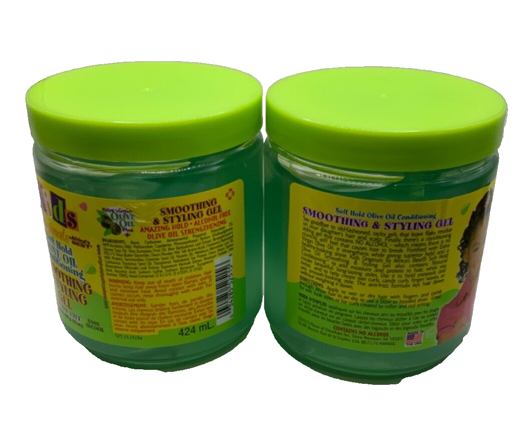 (2) Africa's Best Kids Originals Soft Hold Olive Oil Conditioning Gel 15oz