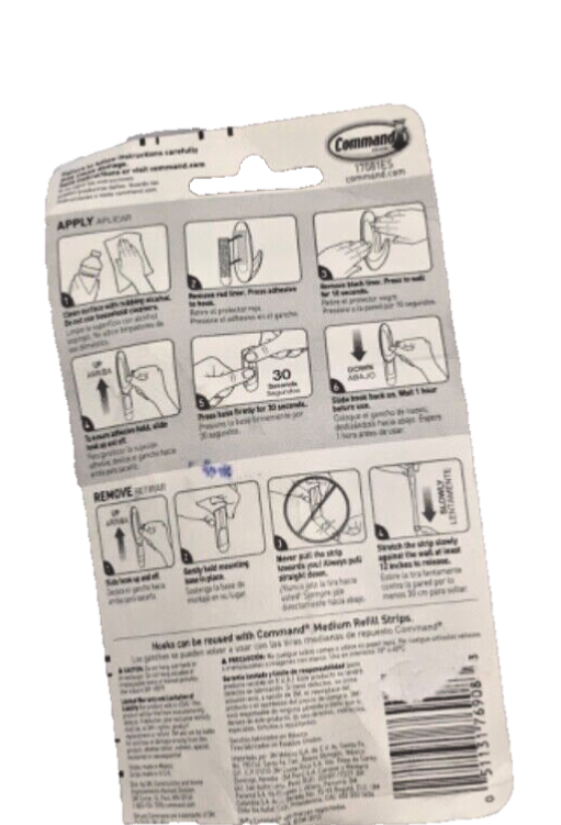 Command Medium Designer Damage-Free Hanging Holds 3lbs Removes Cleanly