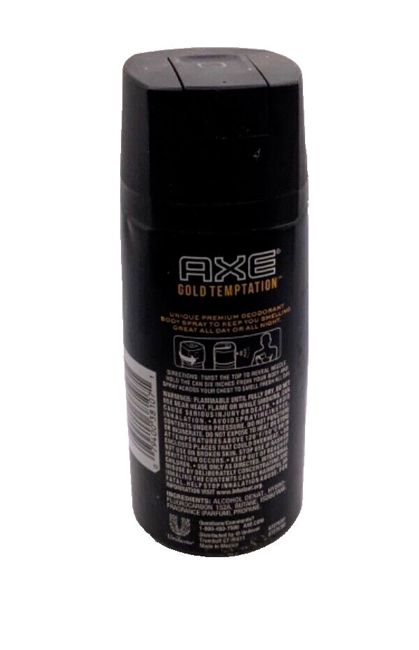 Axe Gold Temptation Deodorant Body Spray All-Day Fresh 4oz