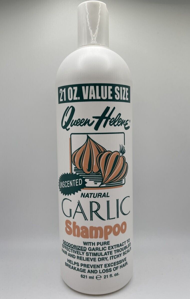 QUEEN HELENE HELEN GARLIC SHAMPOO 21 FL. OZ, UNSCENTED NEW