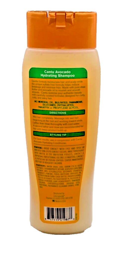 Cantu Avocado Oil + Shea Butter Hydrating Shampoo Sulfate Free 13.5oz