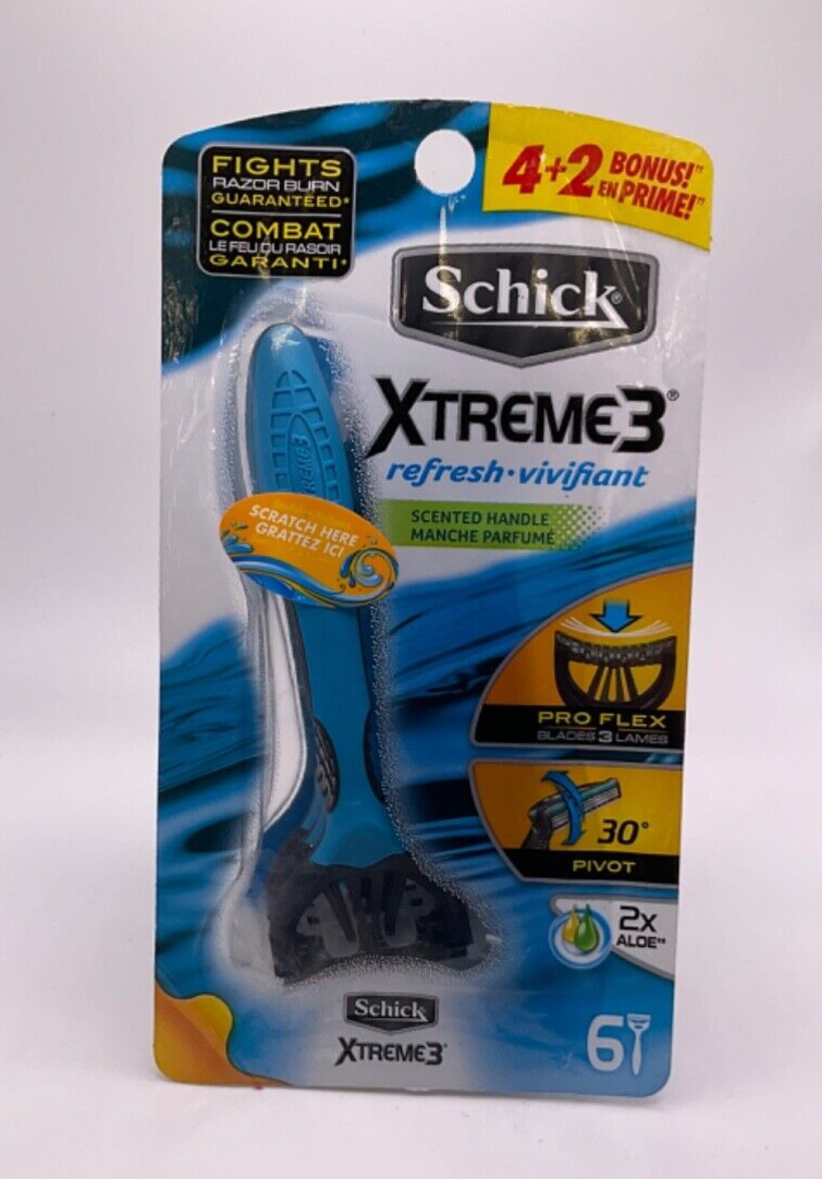 (6 Pack) Schick Xtreme3 Refresh Scented Handle