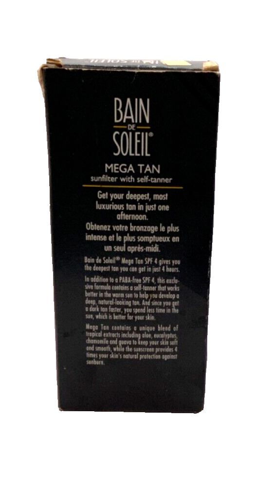 Bain de Soleil Mega Tan Sunfilter w self tanner SPF4, NIP, 4fl oz, RARE