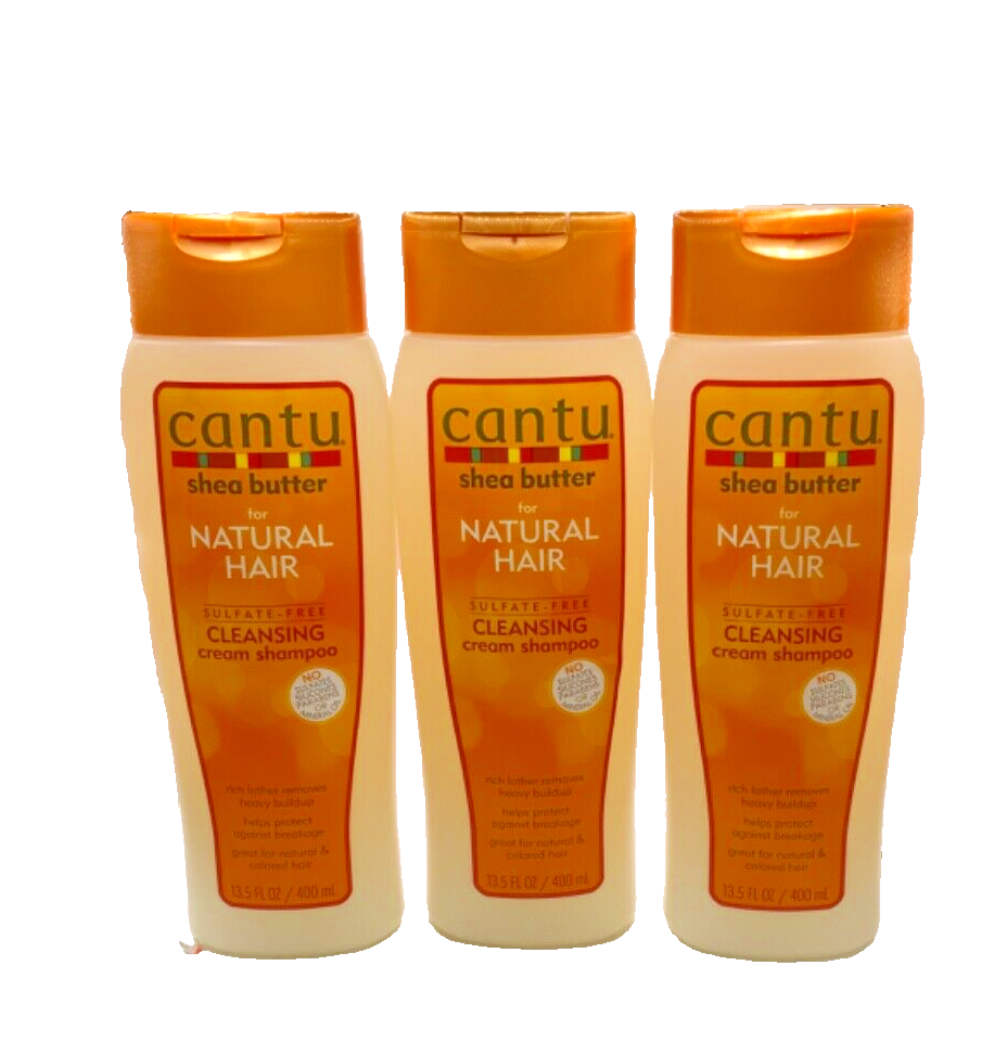 (3) Cantu Shea Butter Sulfate-Free Cleansing Cream Shampoo 13.5oz