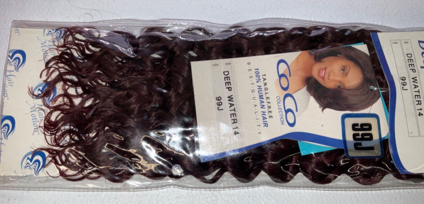 Coco Collection 100% Human Hair Deep Water/ Color 99J / (14 inches)