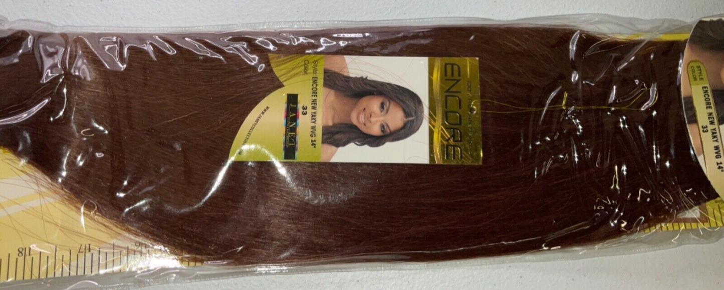 Janet Collection Encore 100% Human Hair New Yaky WVG/Color 33 (14 inches)