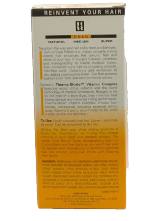 Citre Shine Texture Style Potion Styling Creme 5 fl oz NIB