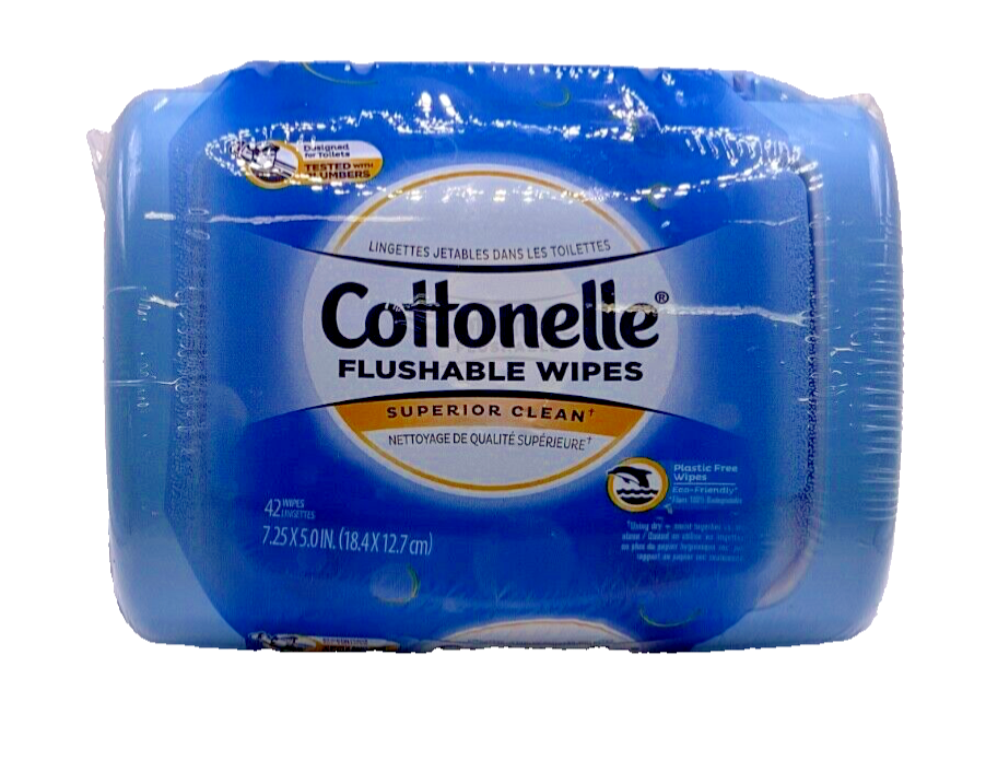 Cottonelle Hypoallergenic Flushable Cleansing Wipes Tub 42 Count