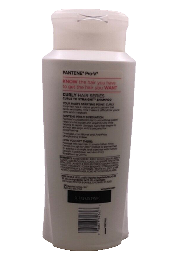 Pantene Pro-V Curly Hair Series Curls to Straight Shampoo / 25.4 fl oz