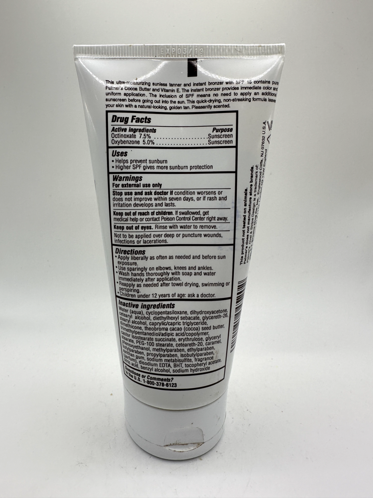 Palmer's Cocoa Butter Bronze Sunless Tanner 5.25 oz EXP 03/19