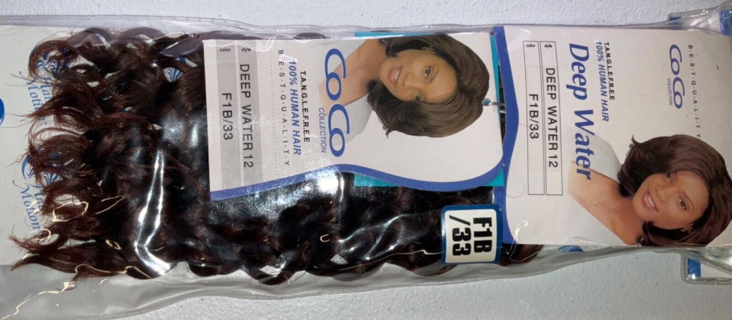 Coco Collection 100% Human Hair Deep Water/ Color F1B/33/ (10 inches)