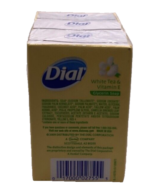 Dial Natural Radiance White Tea Vitamin E Glycerin Soap 3 Bars 4oz