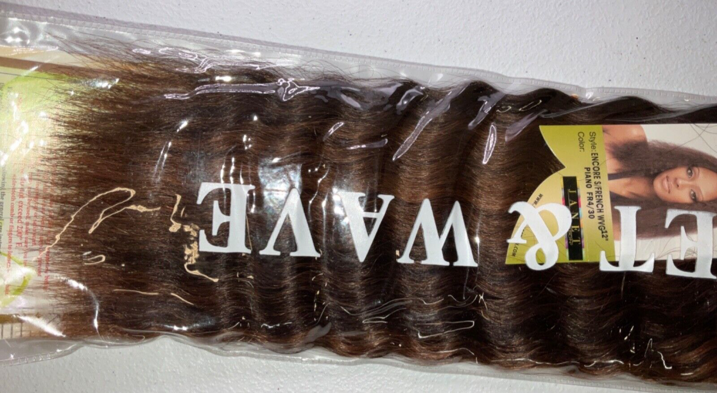 Janet Collection Encore 100% Human Hair French Wave/Color Piano FR 4/30 (12inch)