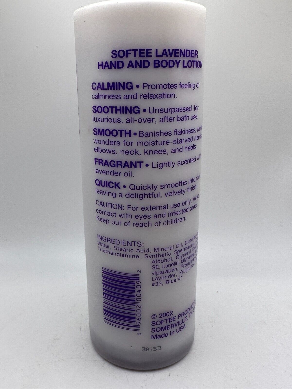 (1) Vtg Softee Calming Lavender Hand and Body Lotion - 16 fl oz