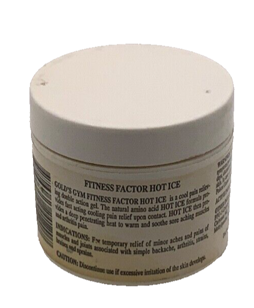 Fitness Factor Hot Ice Extra Strength Therapeutic Gel Gold’s Gym 2oz