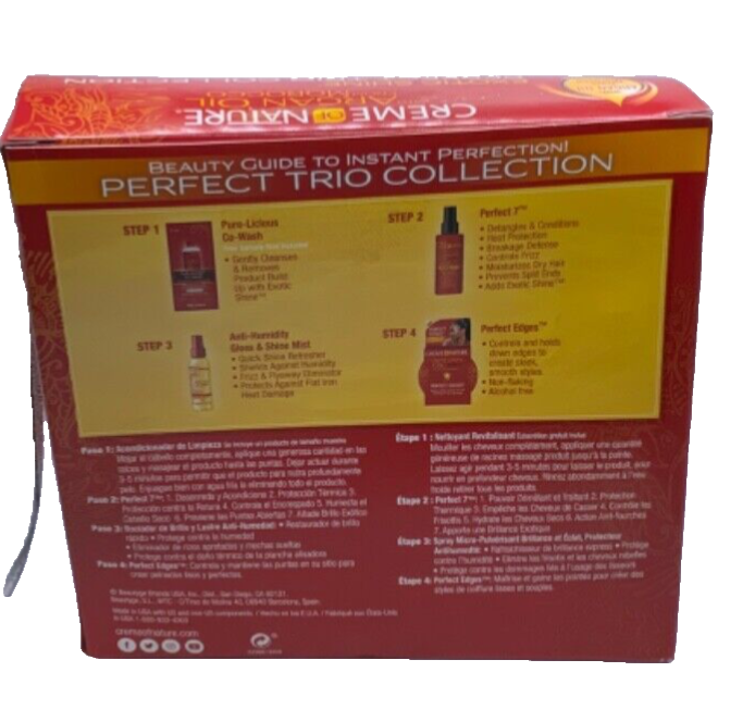 Creme of Nature With Argan Oil Perfect Trio Leave-In Treatment, Hair Gel, Mist