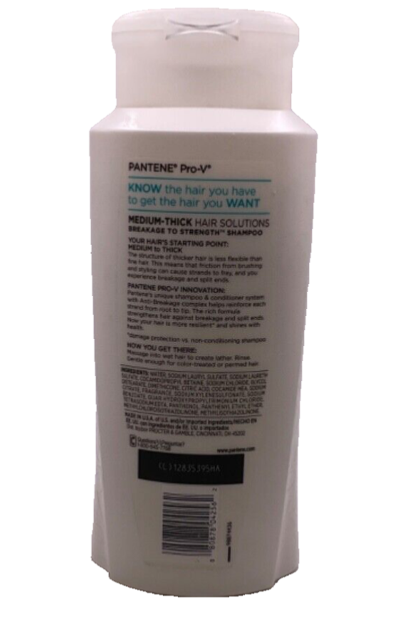 Pantene Pro-V Medium Thick Hair Solutions Breakage to Strength Shampoo / 25.4oz