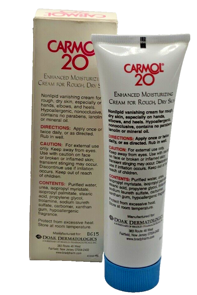 (1) Carmol 20 For Rough Dry Skin Enhanced Moisturizing Cream 3 oz. New DOAK