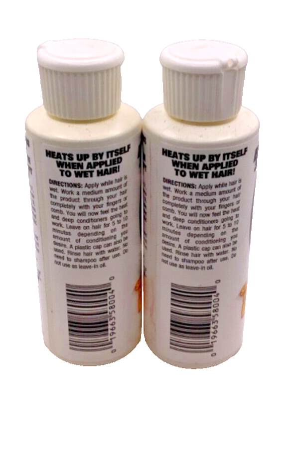 (2Pack) Black N' Sassy Self-Heating Hot Oil Dry Hair Repair 4oz