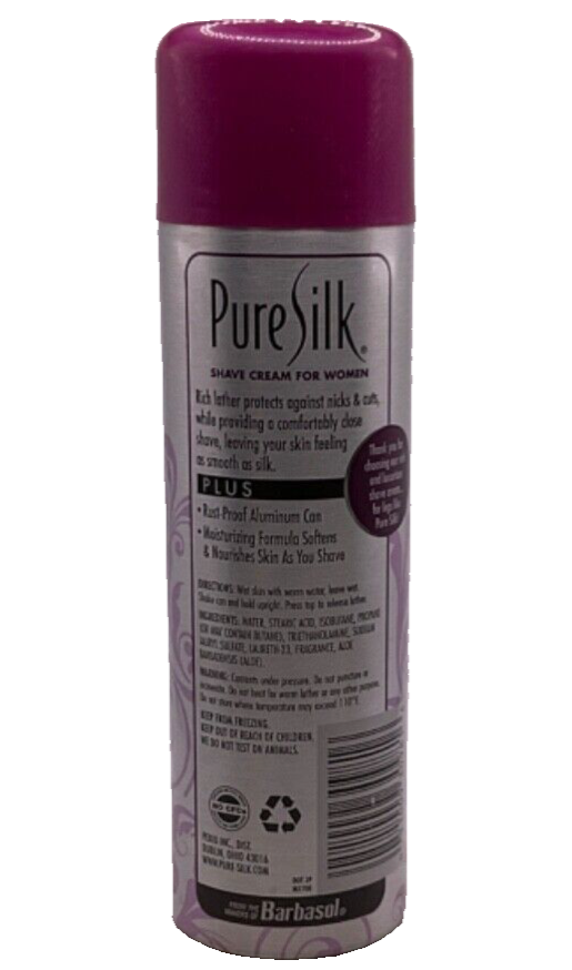 Pure Silk Rich & Luxurious Shave Cream Rasberry Mist / 8oz